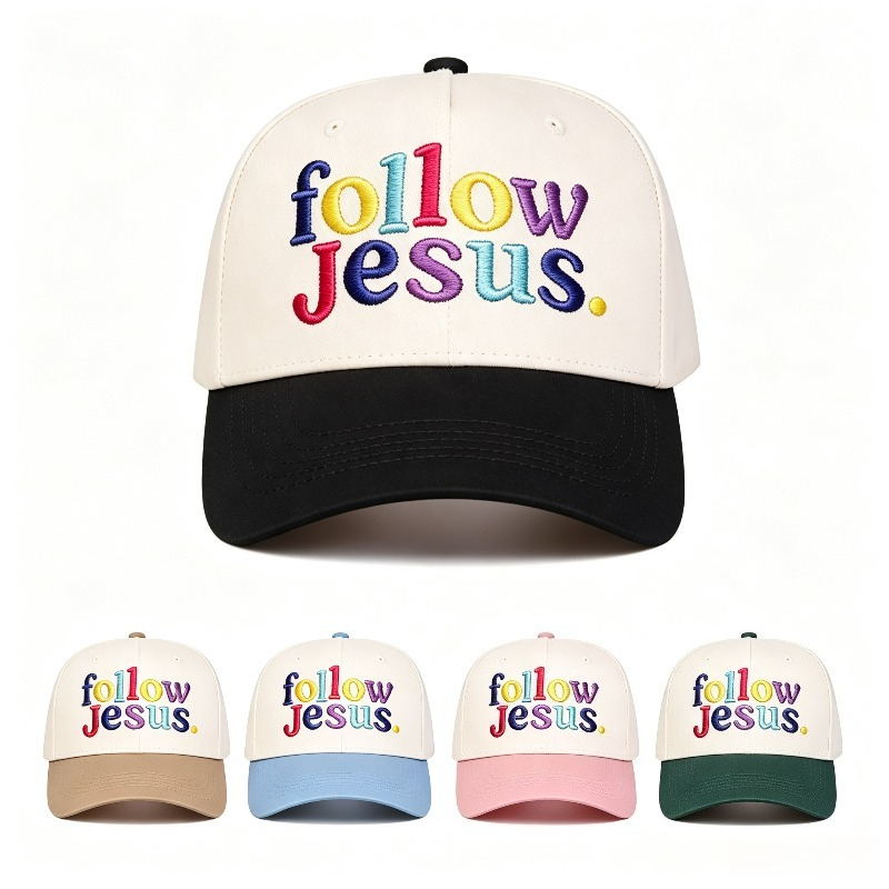 Embroidery Jesus - Follow Jesus Letter Embroidery Baseball Cap