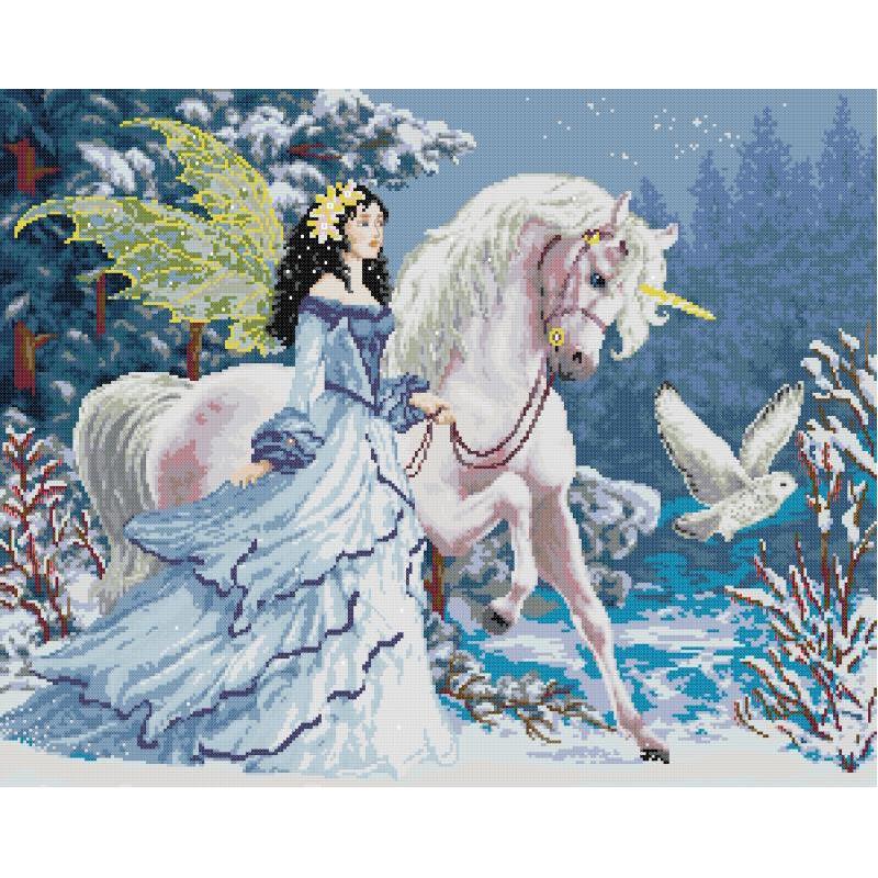 Embroidery Unicorn - Riding Unicorn Elf NKF Character Pattern