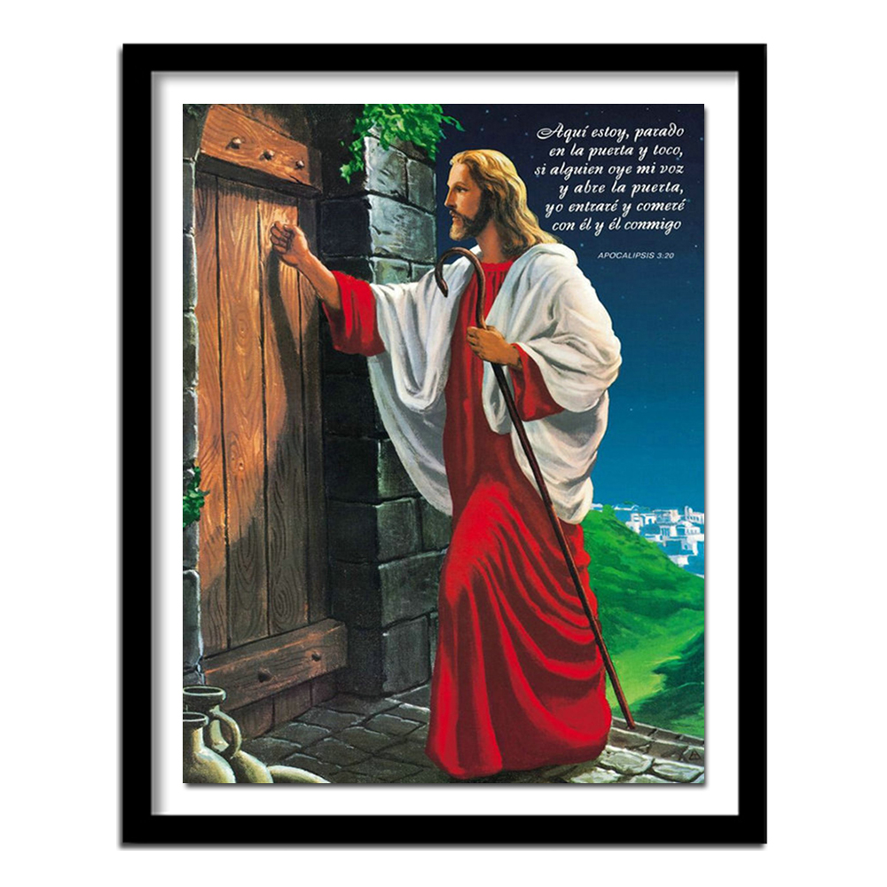 Embroidery Jesus - 5d diy Diamond embroidery Jesus knocked