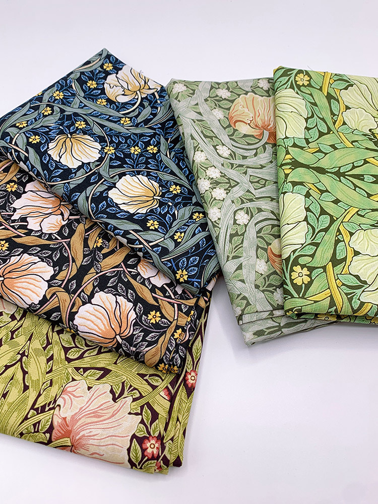 Embroidery Pashmina - Cotton Fabric William Morris Magpie,Handmade DIY