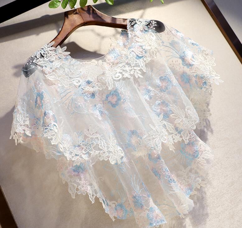 Embroidery Pashmina - Women's Spring Summer flower embroidery mesh