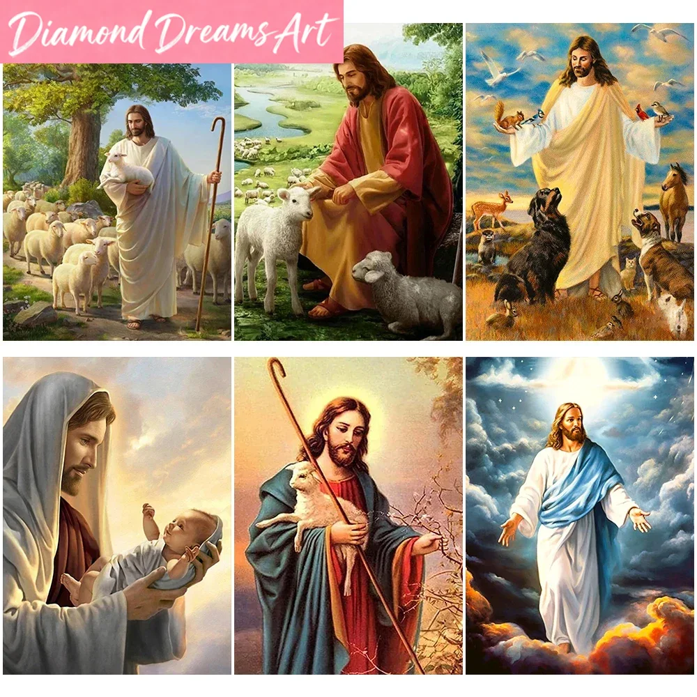 Embroidery Jesus - Frameless，DIY Christian Diamond Painting Religion Jesus