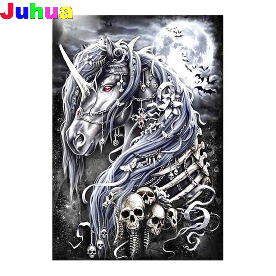 Embroidery Unicorn - Skull unicorn Full drill Diamond Painting