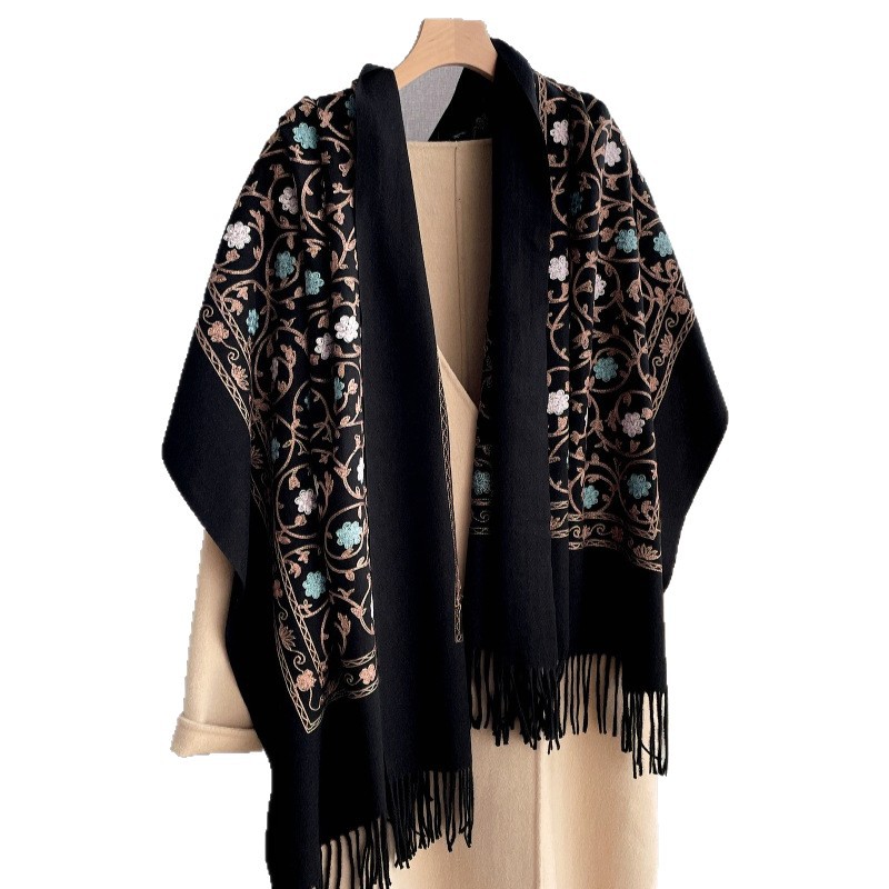 Embroidery Pashmina - 2025 New Embroidery Cashmere Scarf Women