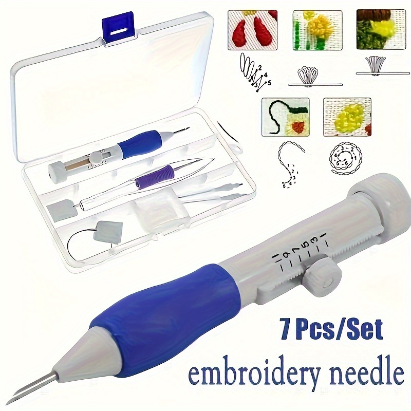 Embroidery Kit Set - 7-Piece Embroidery Punch Needle Sewing Tool