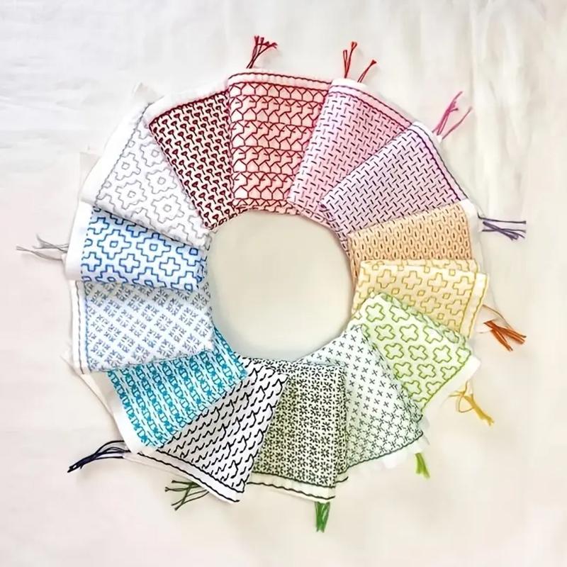 Embroidery Kit Set - 9/32Pcs Thread And Needles Denim Fabric