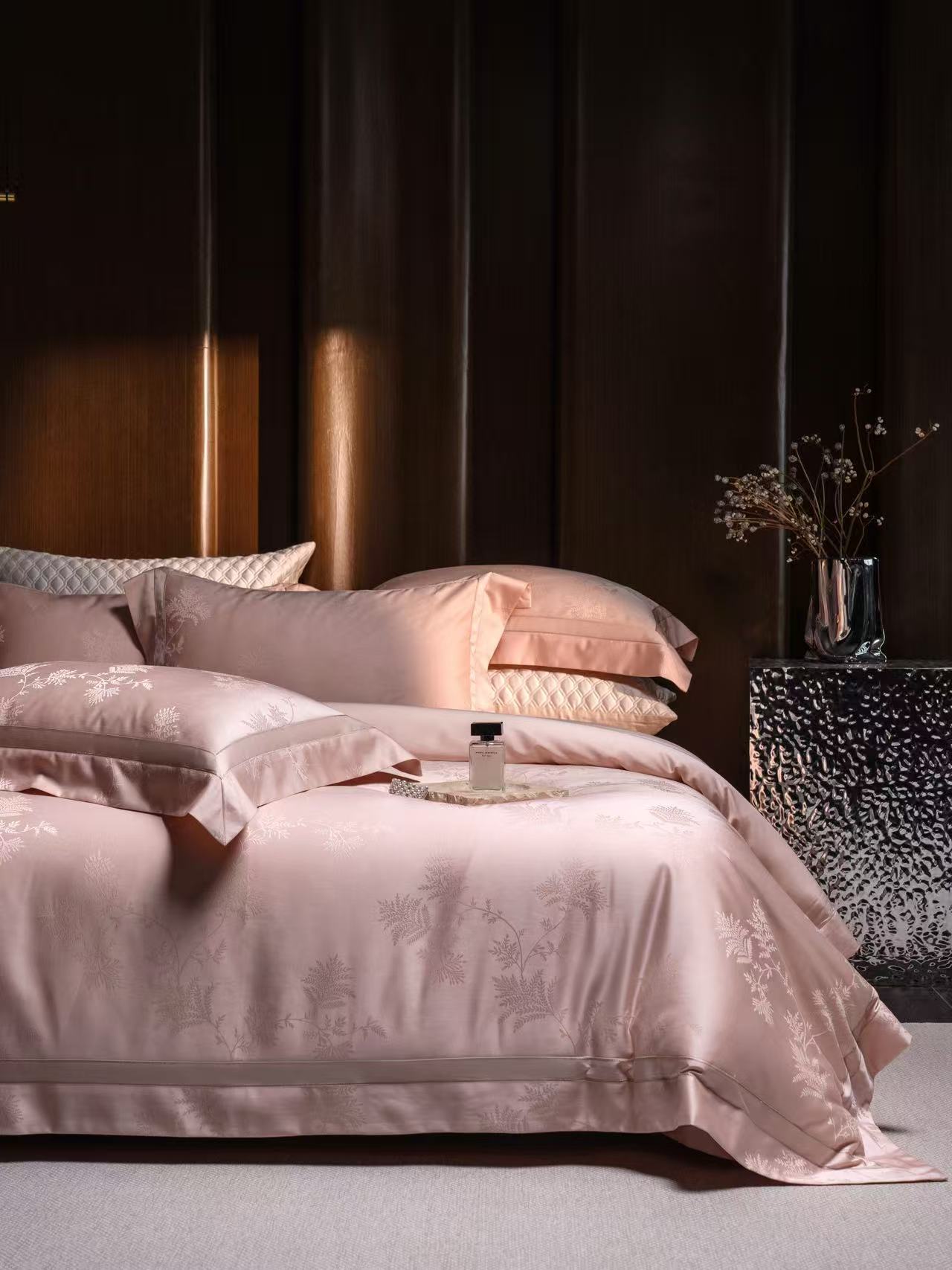 Luxury Pink Floral Jacquard Be - Embroidery Sheet ulasan dan harga