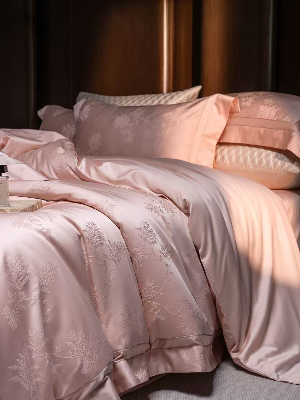 Luxury Pink Floral Jacquard Be - Embroidery Sheet ulasan dan harga