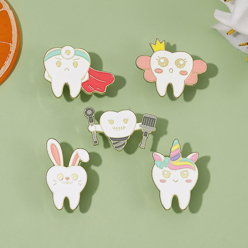 Tooth Oral Health Enamel Pins  - Embroidery Unicorn ulasan dan harga