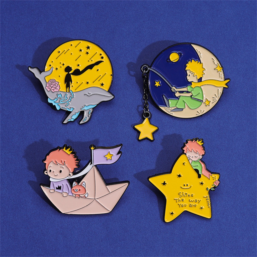 Cute Prince Fox Enamel Pins Cu - Embroidery Whale ulasan dan harga