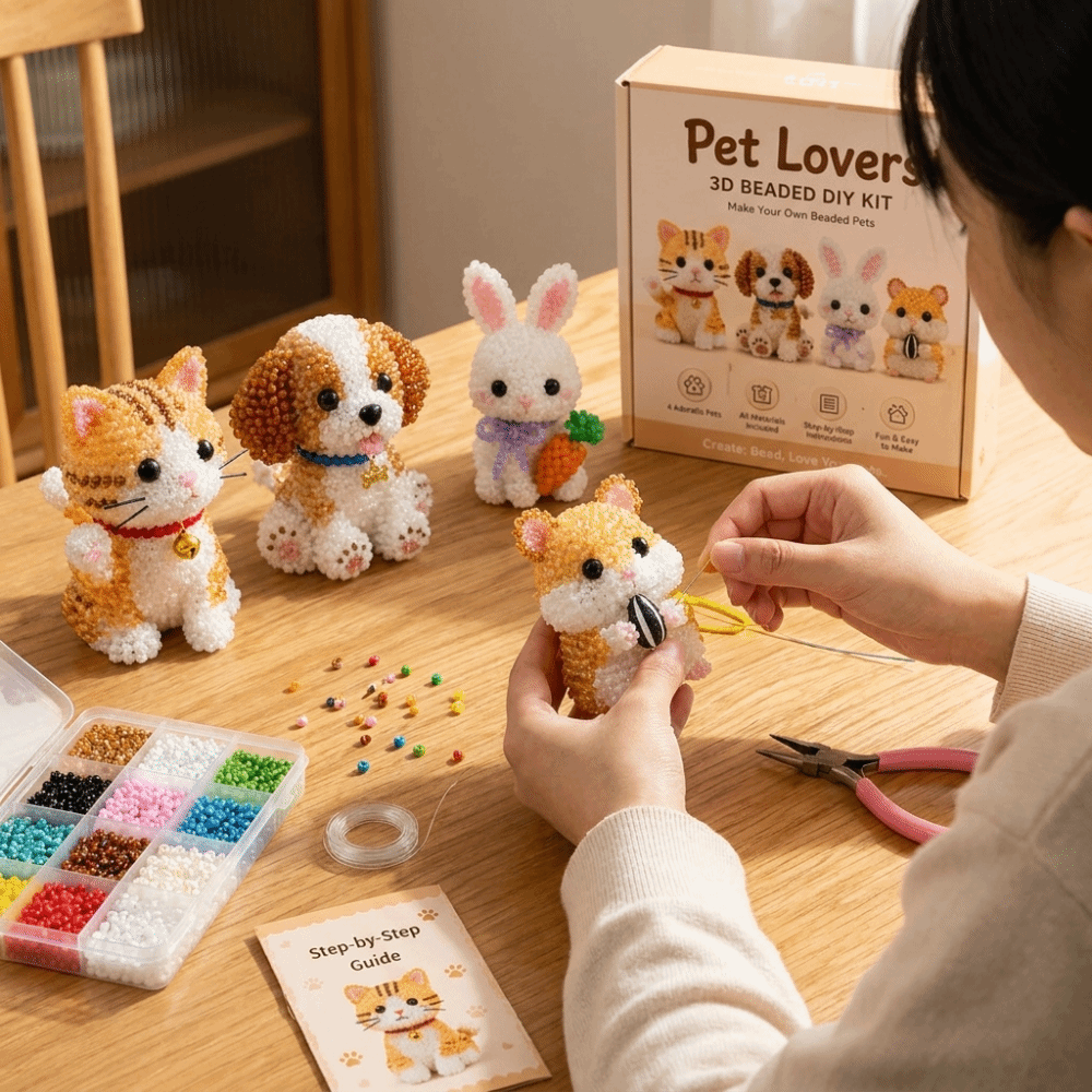 Handmade DIY Animal Bead Embro - Embroidery Kit Set ulasan dan harga