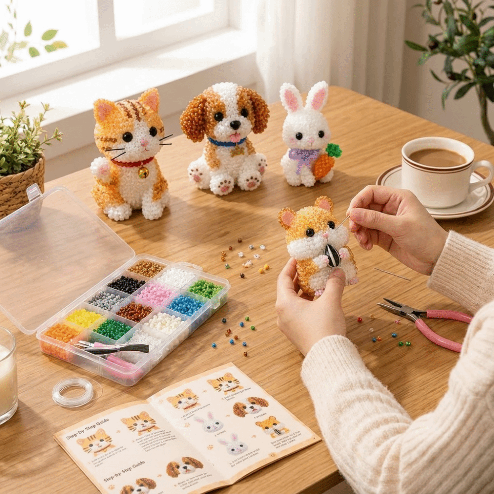 Handmade DIY Animal Bead Embro - Embroidery Kit Set ulasan dan harga