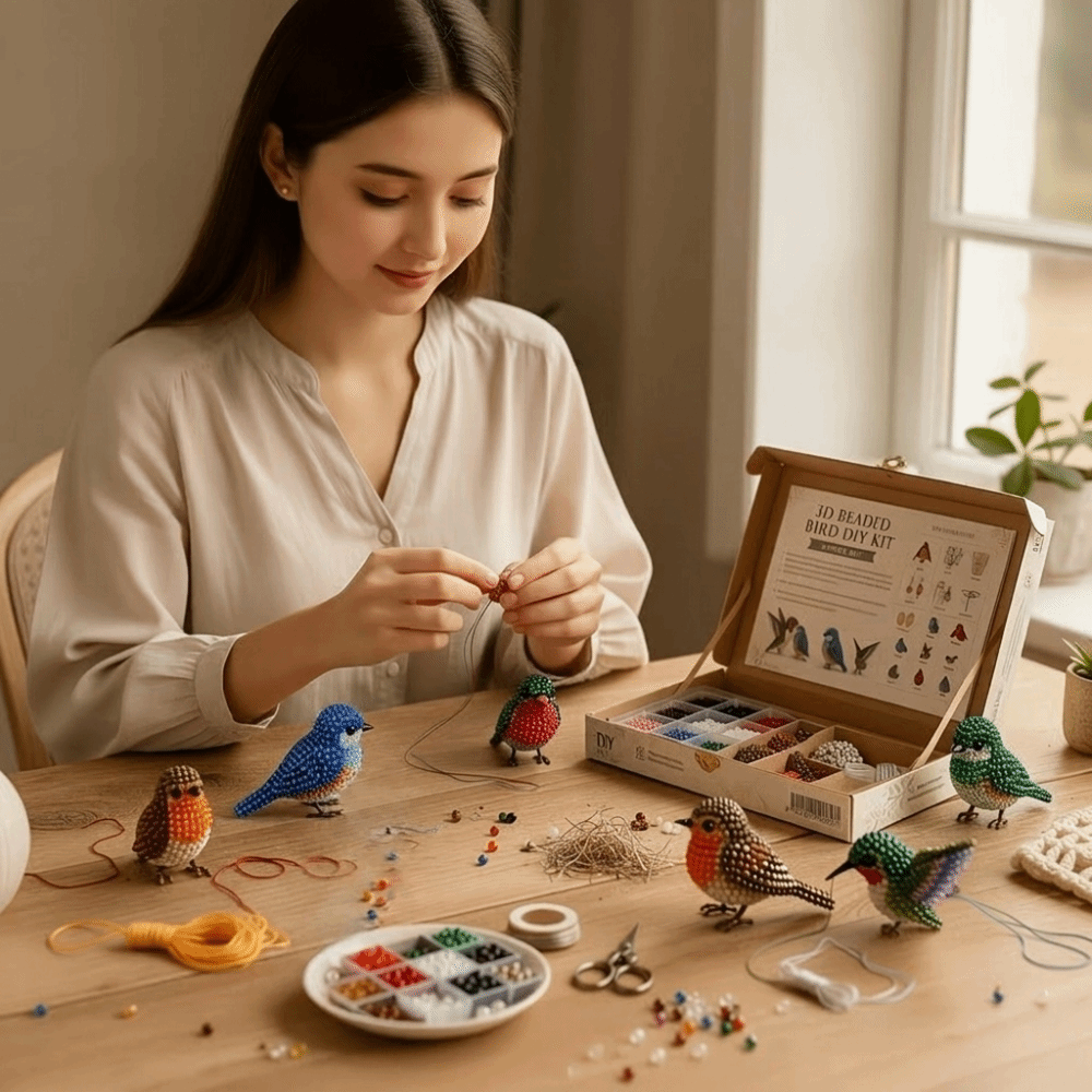 Handmade DIY Animal Bead Embro - Embroidery Kit Set ulasan dan harga