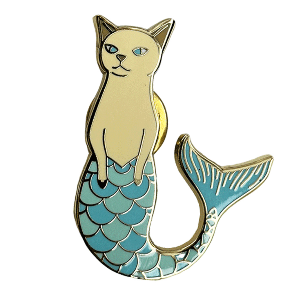 1pc Purrmaid Cat Mermaid Ename - Embroidery Whale ulasan dan harga