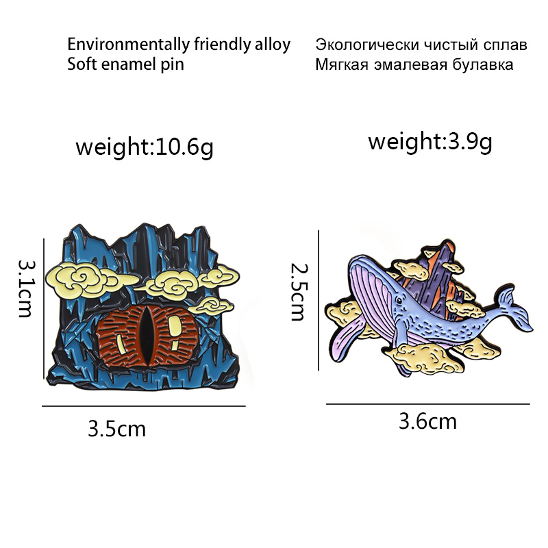 Cartoon Peak Devil's eye and W - Embroidery Whale ulasan dan harga