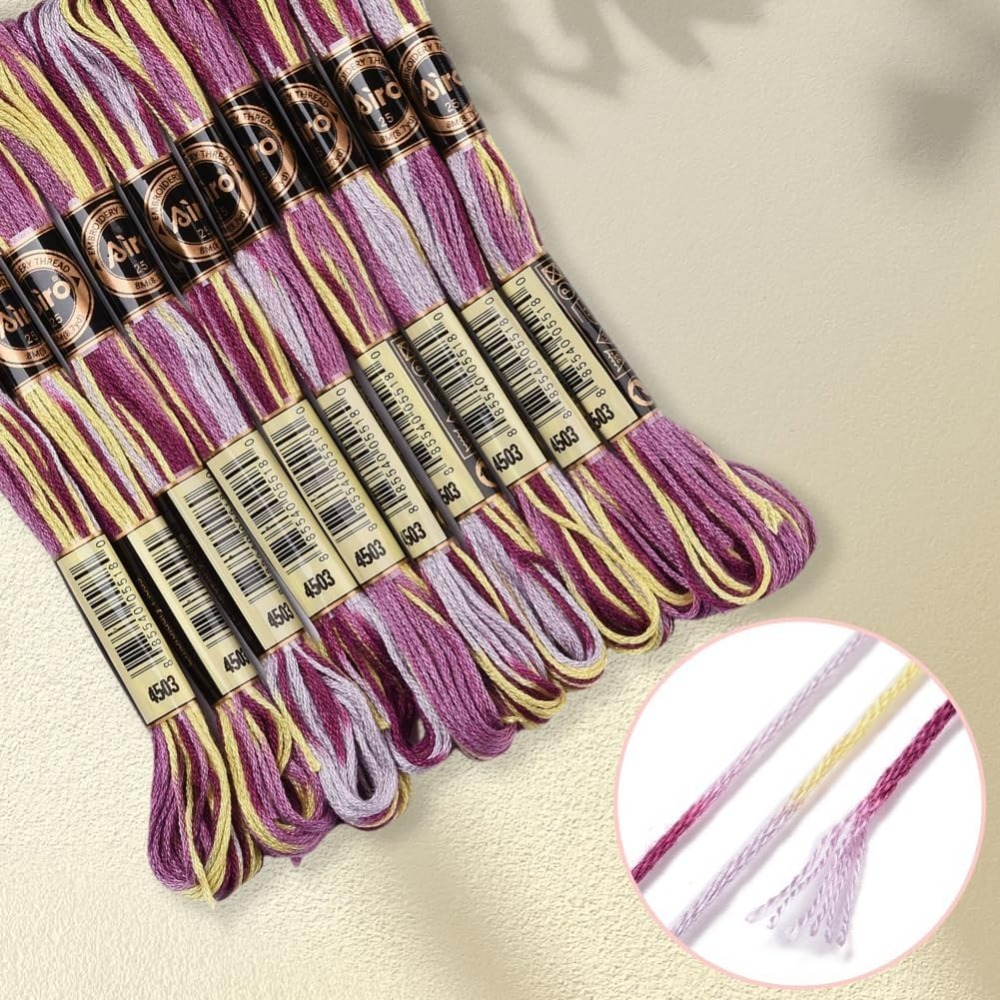 6 Strands Purple Variegated Em - Embroidery Kit Set ulasan dan harga