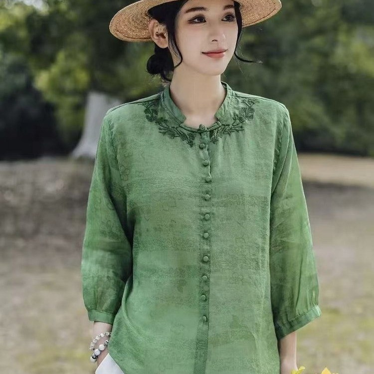 Elegant Harajuku Slim Fit Fema - Embroidery Pashmina ulasan dan harga