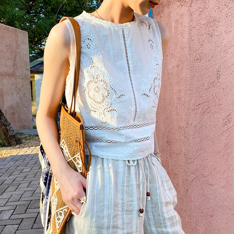 French Designer Boho White Cot - Embroidery Eyelet ulasan dan harga
