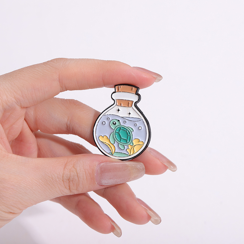 Mushroom Cat Bottle Enamel Pin - Embroidery Whale ulasan dan harga