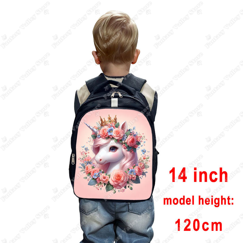 3D Unicorn Flower Print Backpa - Embroidery Unicorn ulasan dan harga