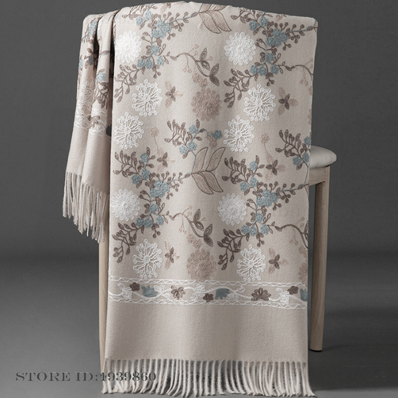 Women's Cashmere Pashmina Scar - Embroidery Pashmina ulasan dan harga