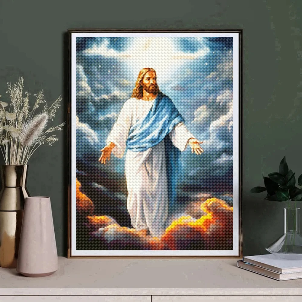 Frameless，DIY Christian Diamon - Embroidery Jesus ulasan dan harga