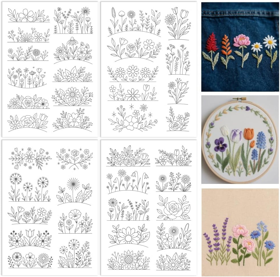 Flowers Water Soluble Stabiliz - Embroidery Sheet ulasan dan harga