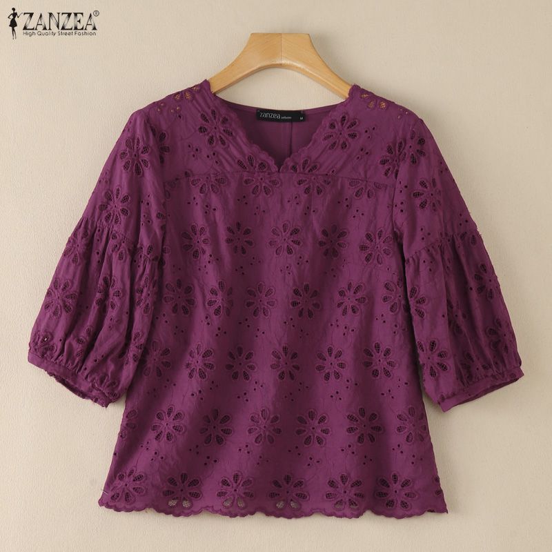 ZANZEA 2026 Eyelet Embroidery  - Embroidery Eyelet ulasan dan harga