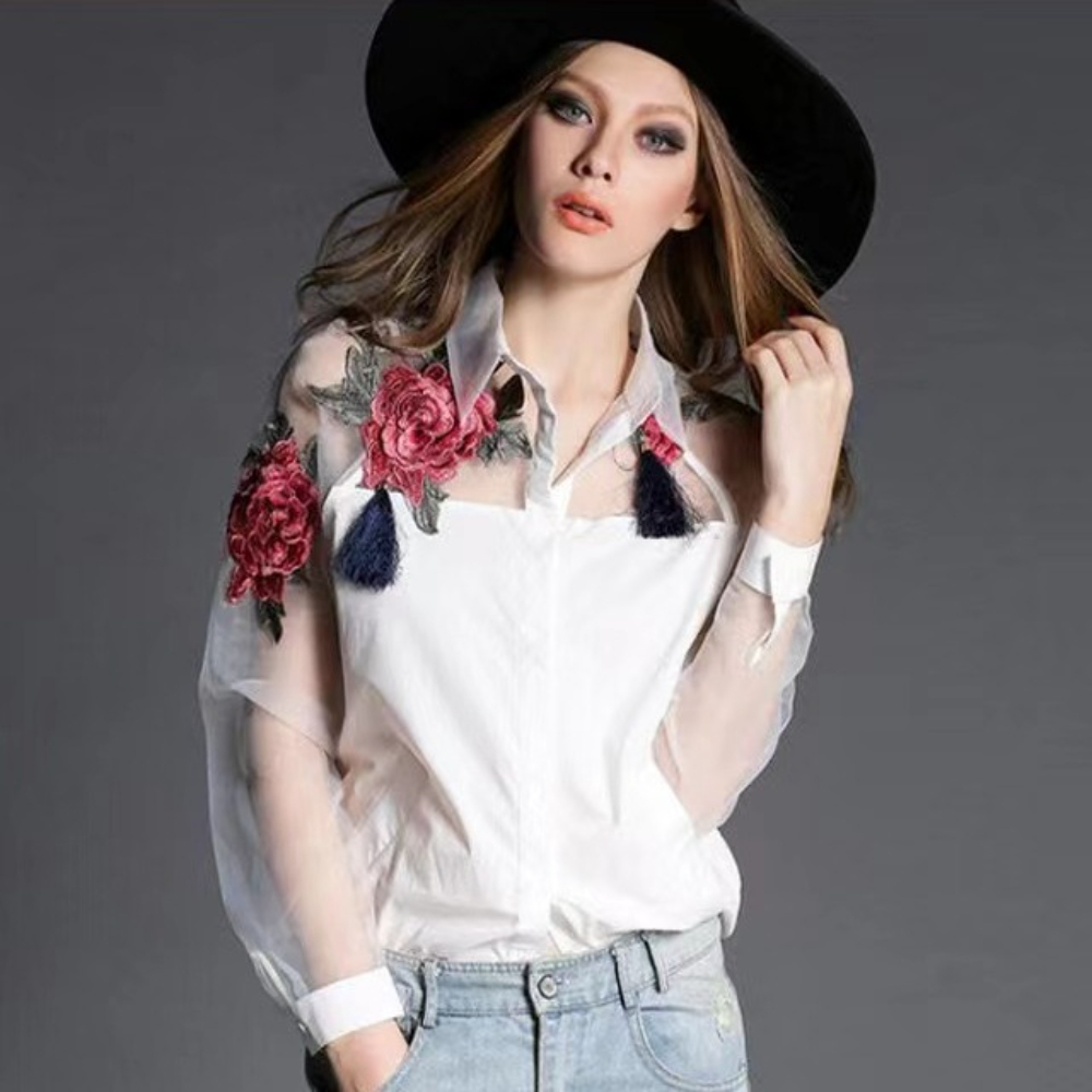 Womn's Fashion Floral Embroide - Embroidery Underlay ulasan dan harga