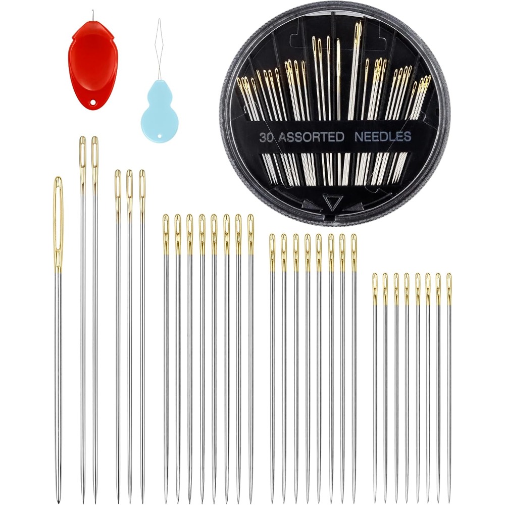 30-Count Steel Hand Sewing Nee - Embroidery Kit Set ulasan dan harga