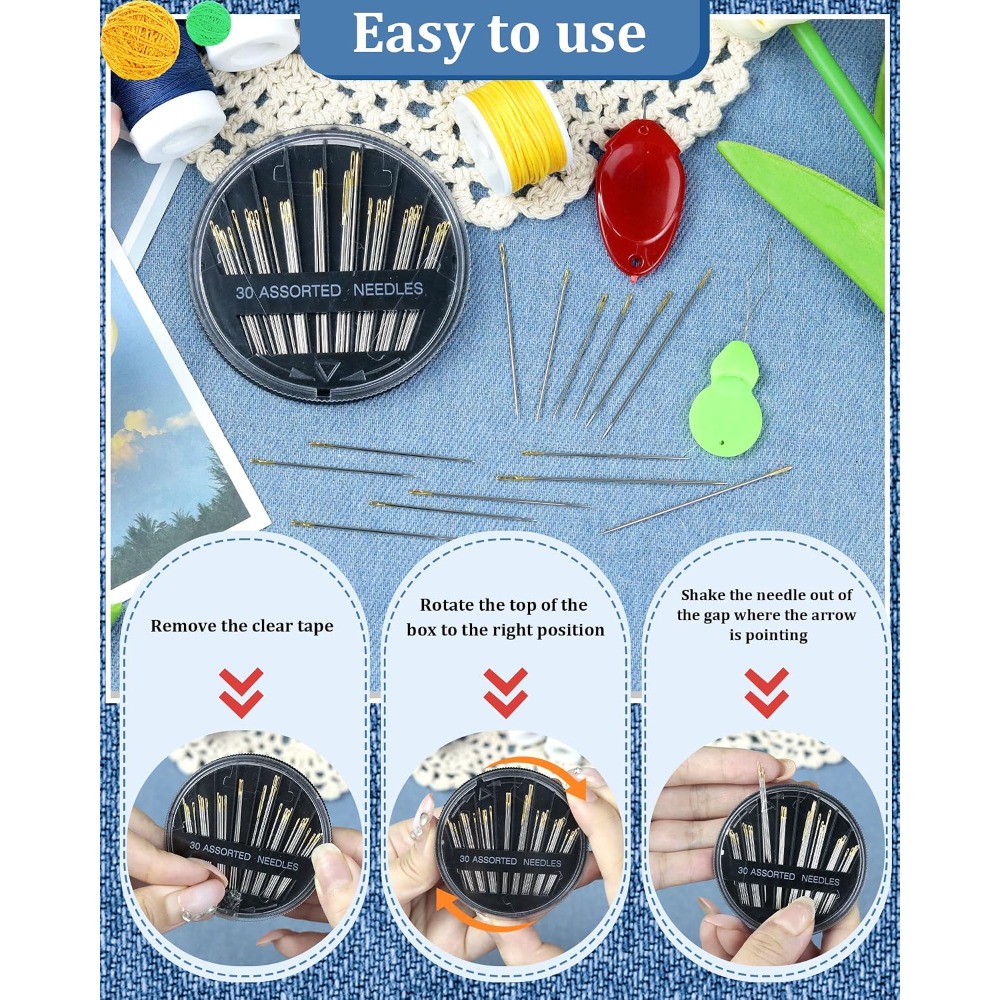 30-Count Steel Hand Sewing Nee - Embroidery Kit Set ulasan dan harga