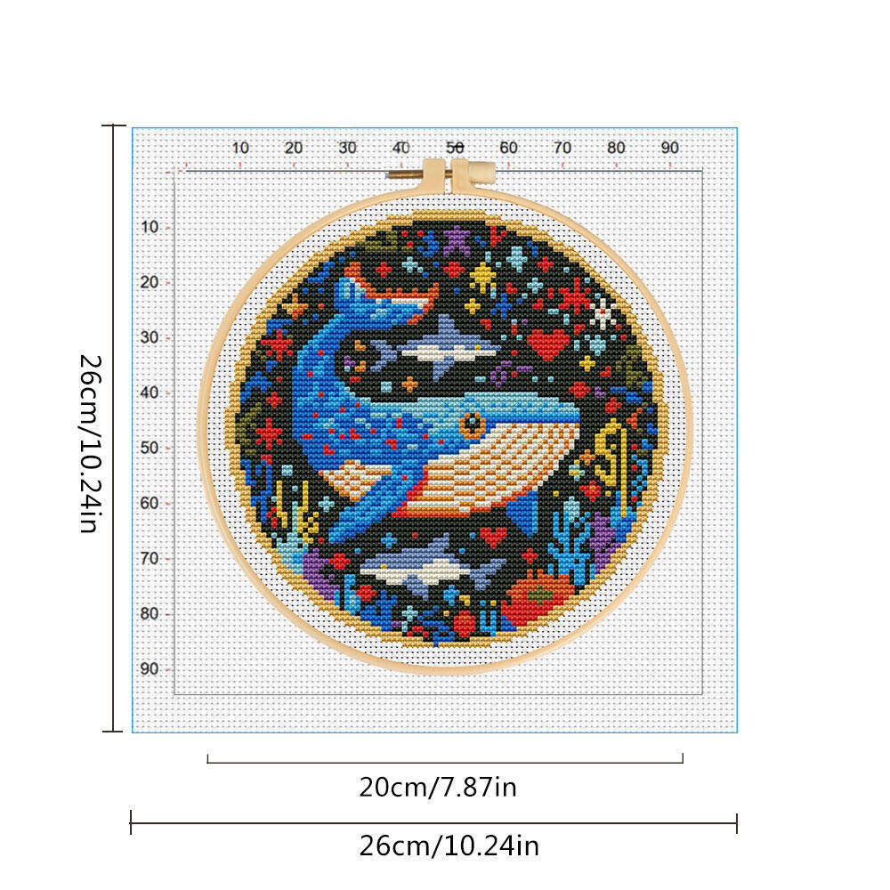 DIY Cross Stitch Whale Embroid - Embroidery Whale ulasan dan harga