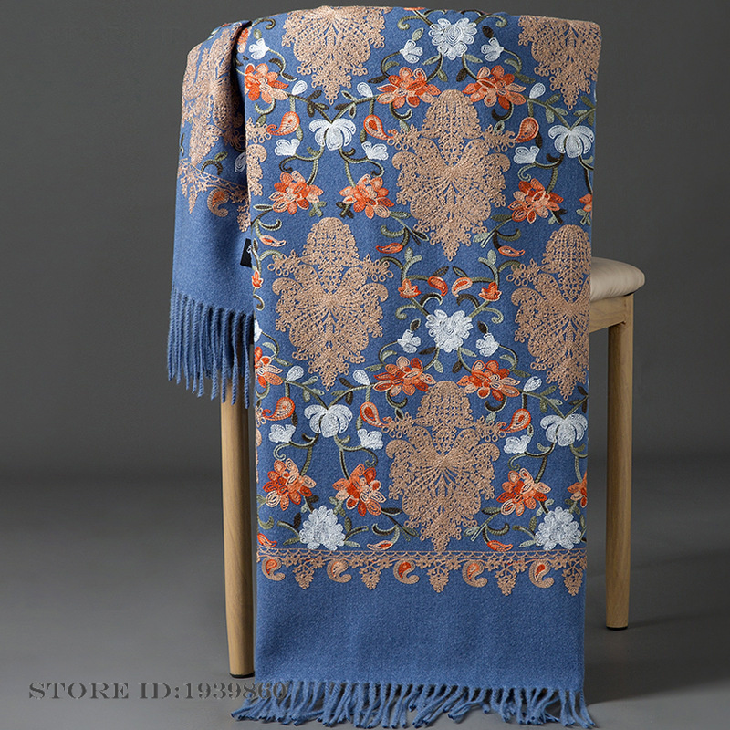 Embroidered Pashmina Cashmere  - Embroidery Pashmina ulasan dan harga