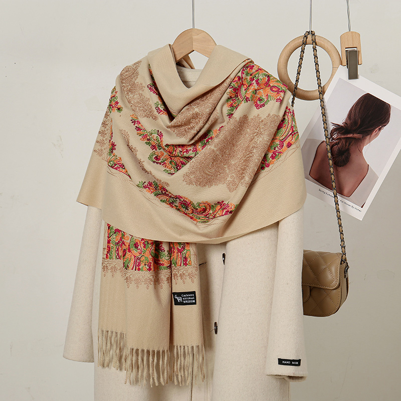Paisley Embroidery Pashmina Sh - Embroidery Pashmina ulasan dan harga
