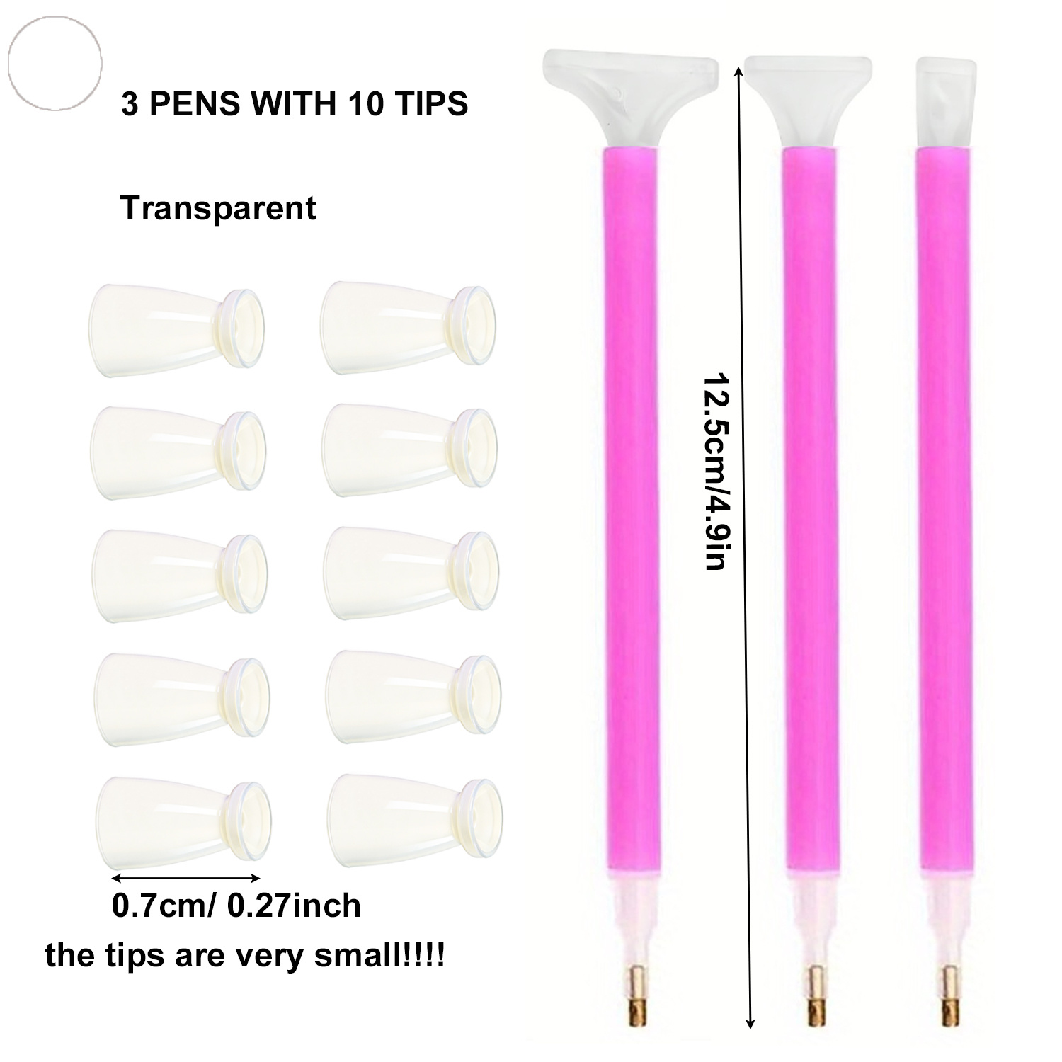 10 Silicone Tips & 3 Pens Diam - Embroidery Details ulasan dan harga