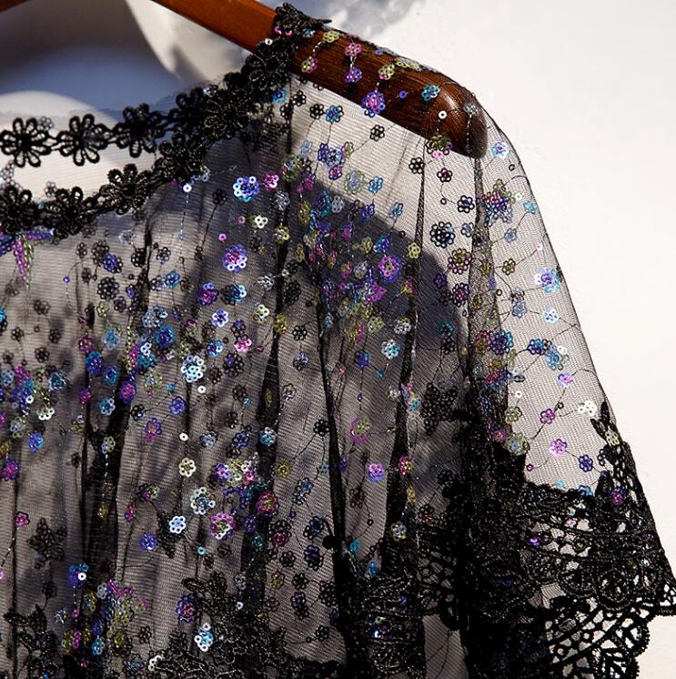 Women's transparent embroidery - Embroidery Pashmina ulasan dan harga