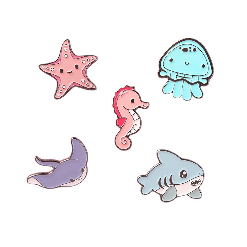 Cute Ocean Sea Animal Enamel P - Embroidery Whale ulasan dan harga