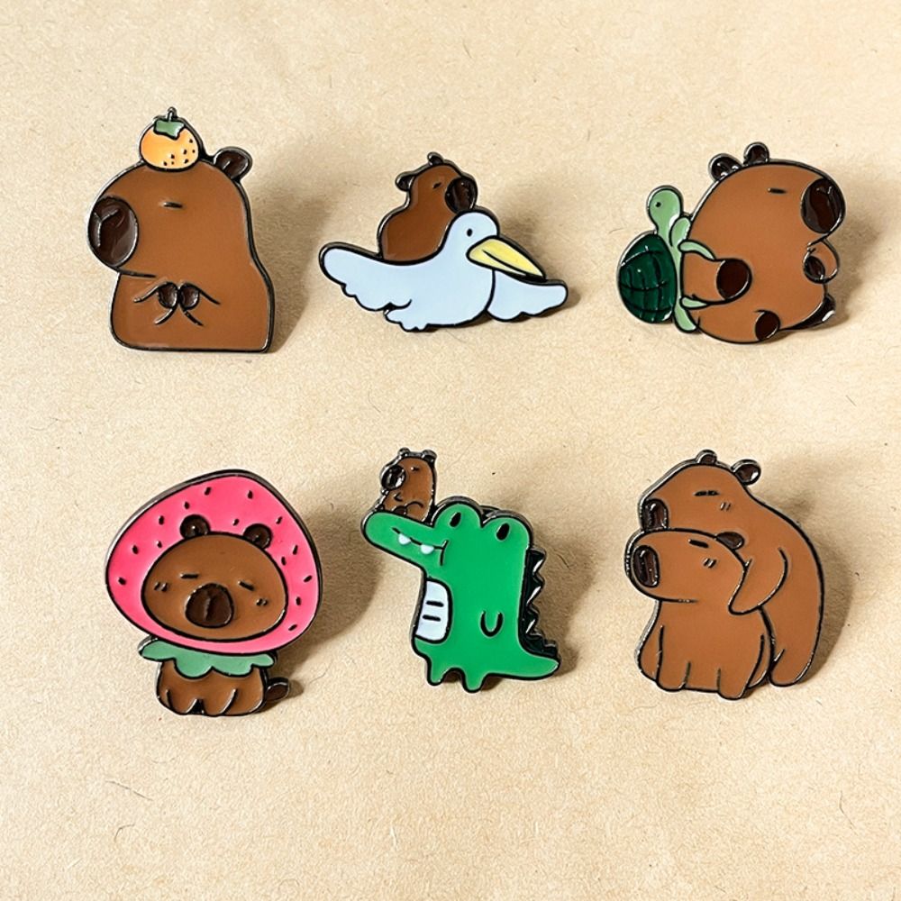 Cartoon Capybara Brooch Creati - Embroidery Whale ulasan dan harga